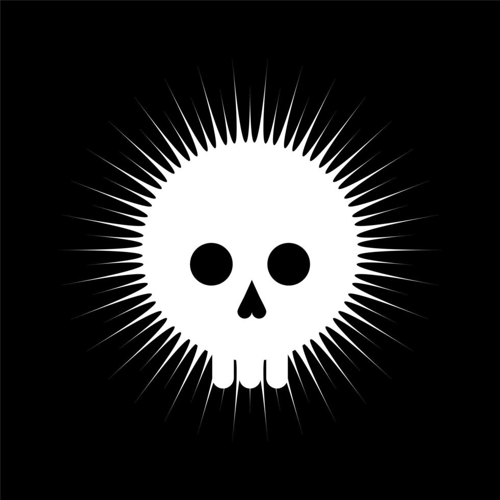 skull flat symbol with sun. skull pirate flag symbol. skull flat design vector illustration