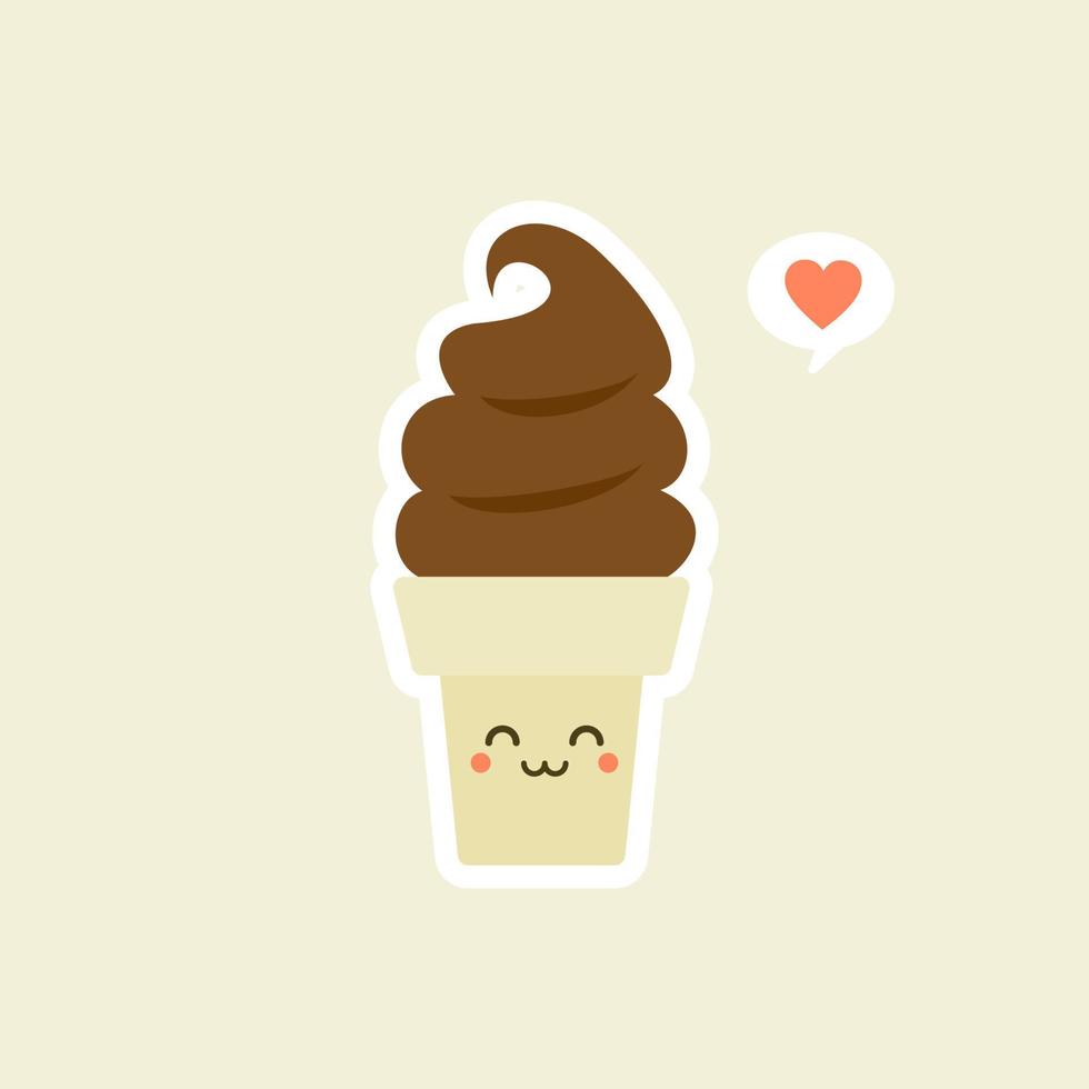 Premium Vector  Cute ice cream scoop cartoon icon vector strawberry  vanilla and chocolate scoops in waffle cone desserts sweet foods flat  design icon concept vector flat outline icon