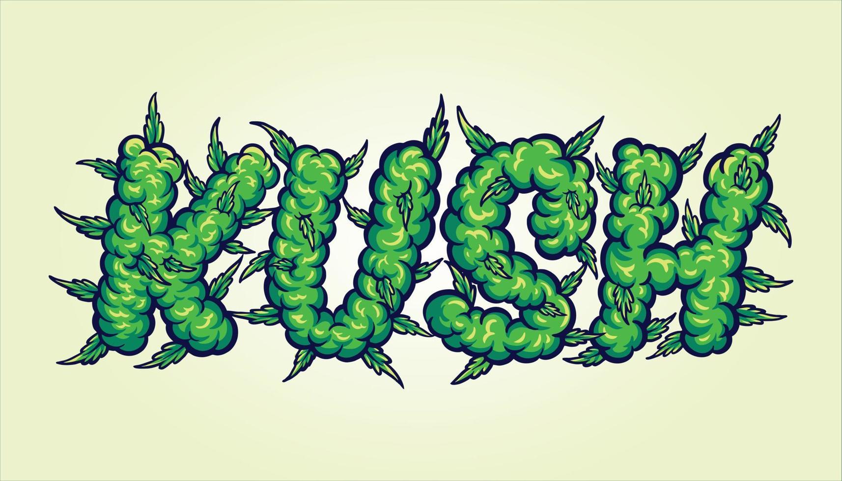 Word lettering kush smoke ornate Vector illustrations for your work Logo, mascot merchandise t-shirt, stickers and Label designs, poster, greeting cards advertising business company or brands.