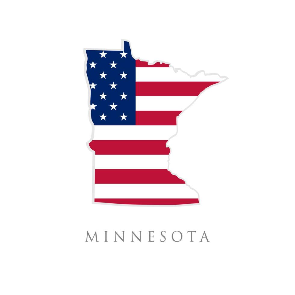 forma del mapa del estado de minnesota con bandera americana. ilustración vectorial se puede usar para el día de la independencia de los estados unidos de américa, el nacionalismo y la ilustración del patriotismo. diseño de la bandera de estados unidos vector