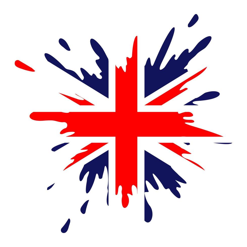 union jack flag splash design vector illustration