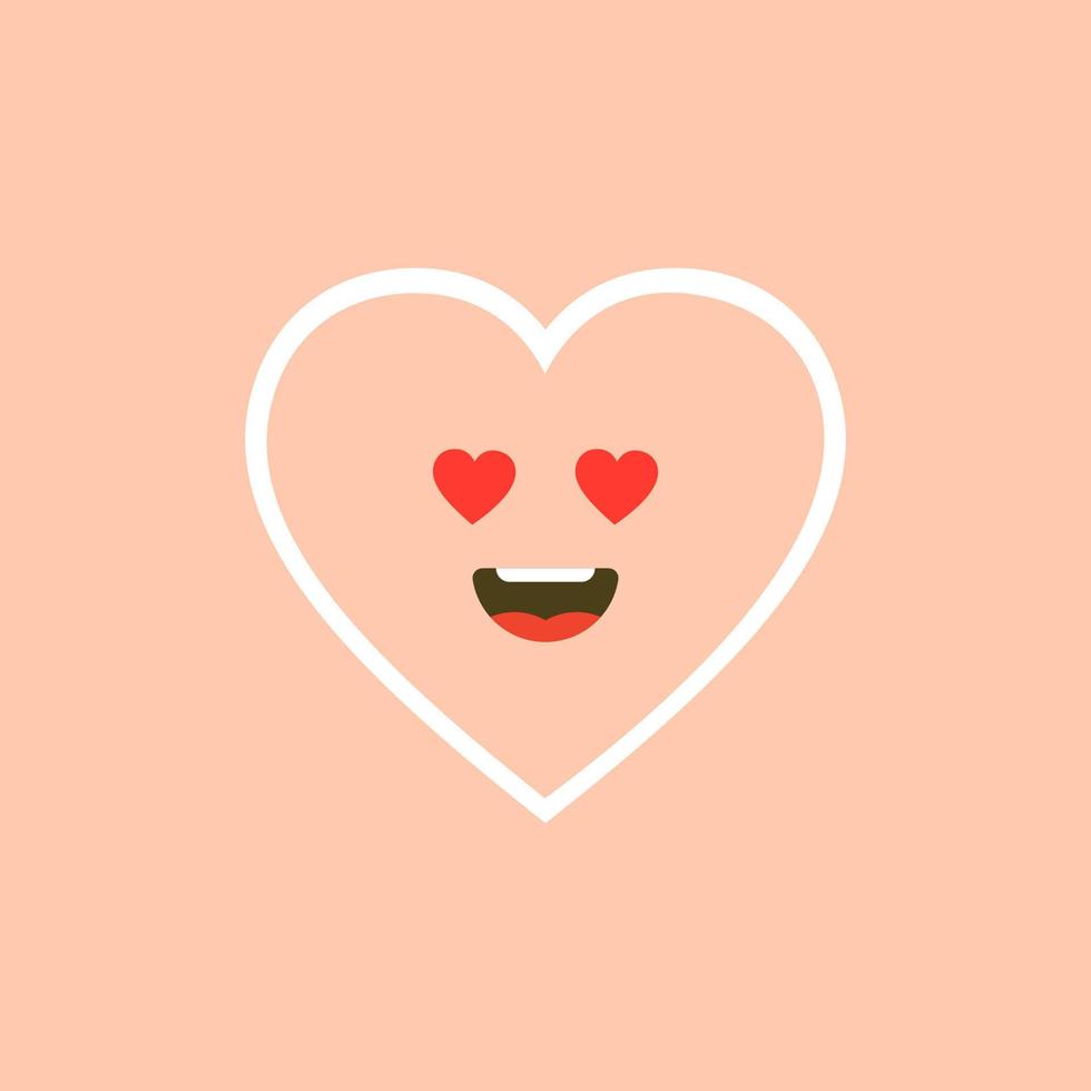 lindo conjunto de personajes de dibujos animados divertidos del día de san valentín de corazones emoji. ilustración vectorial de corazón lindo y kawaii. diseño de arte para saludos y tarjetas de San Valentín, web, pancarta, símbolo de amor vector