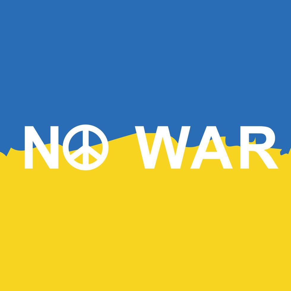 Banner no war Ukraine flag vector