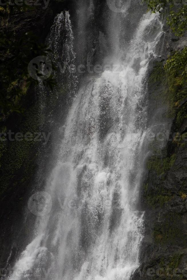 Close waterfall rocks. photo