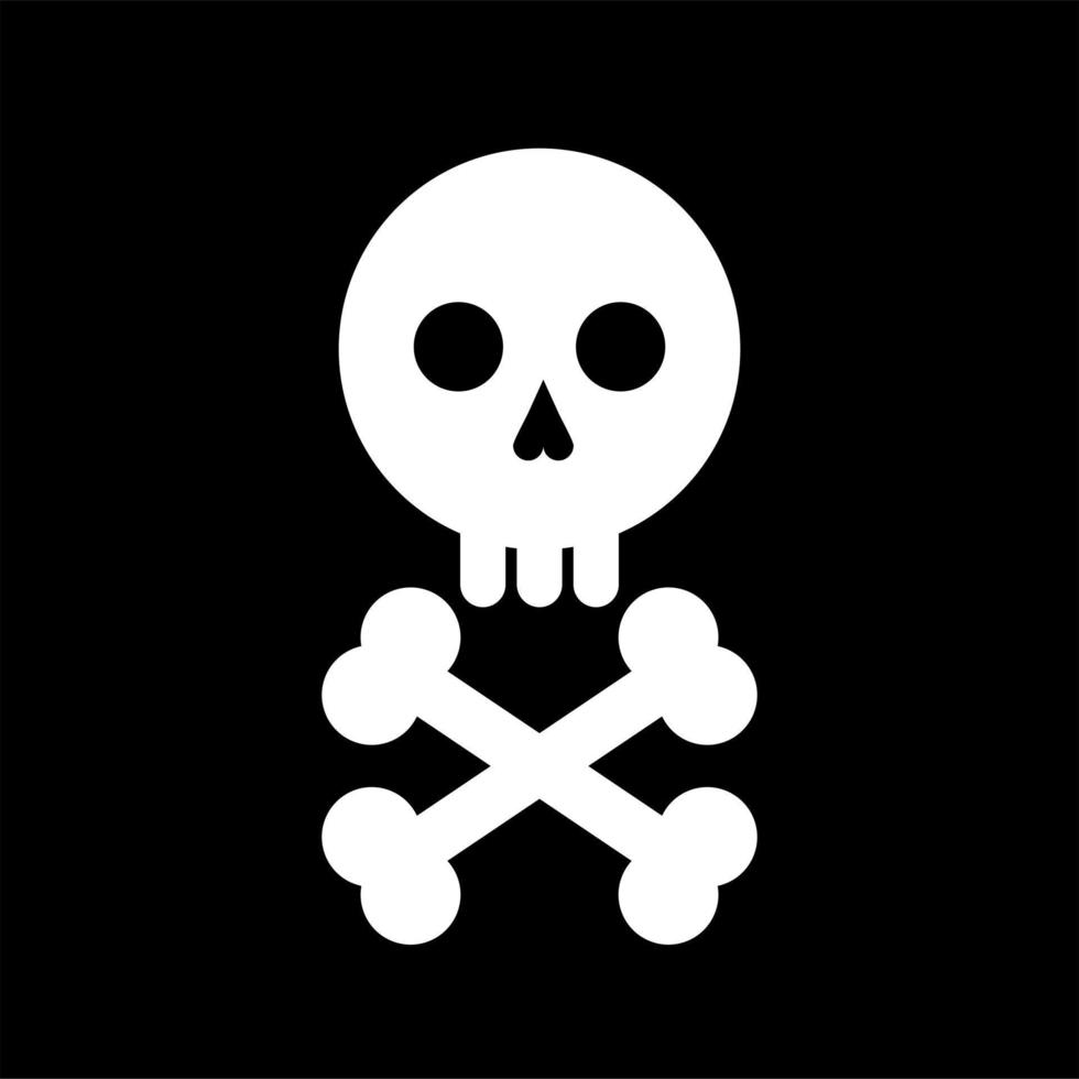 Crossbones and skull death flat vector icon for apps and games