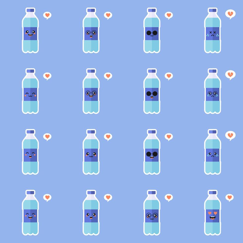 Cartoon a bottle of water vector illustration. concept of drink for healthy and happy life. mineral water flat design vector illustration. Concept for healthy nutrition and drinking mineral water.