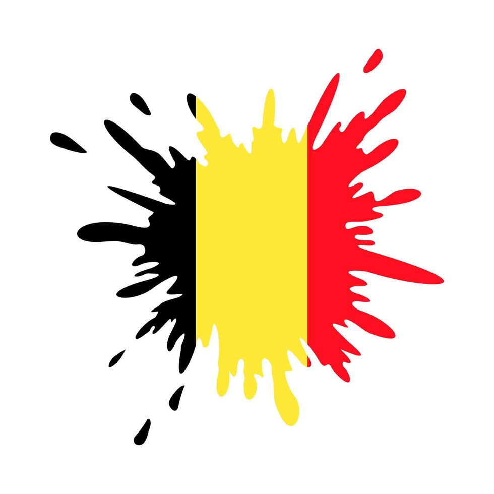 Ilustración de vector de diseño de salpicaduras de bandera de bélgica