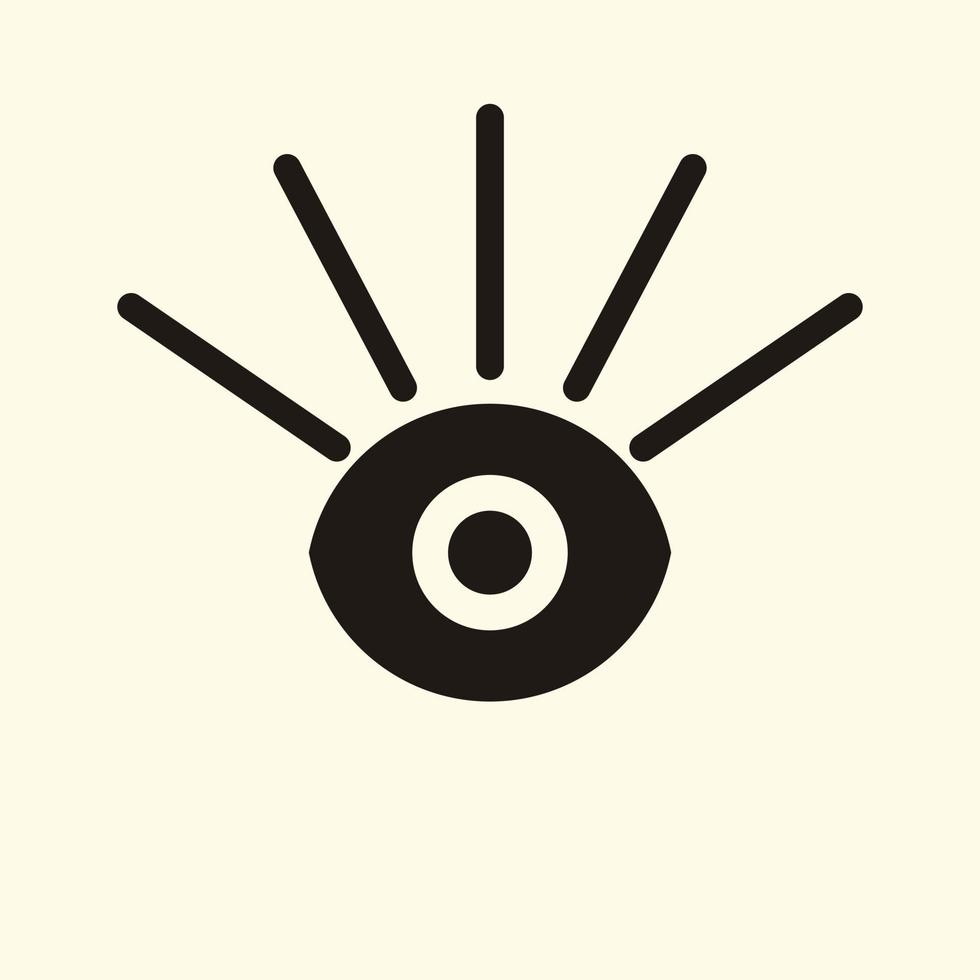 Eye icon thin line for web and mobile, modern minimalistic flat design. Vector dark grey icon on light pastel background.