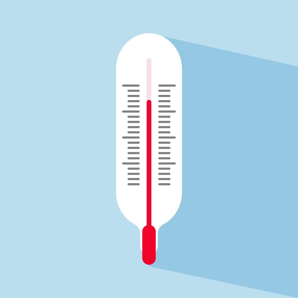 Thermometer icon flat design style. Simple icon. Modern flat icon in stylish colors. Web site page and mobile app design element. vector