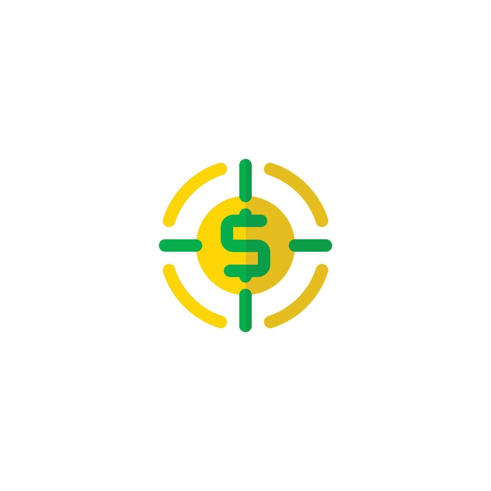 target icon with a dollar symbol in it vector