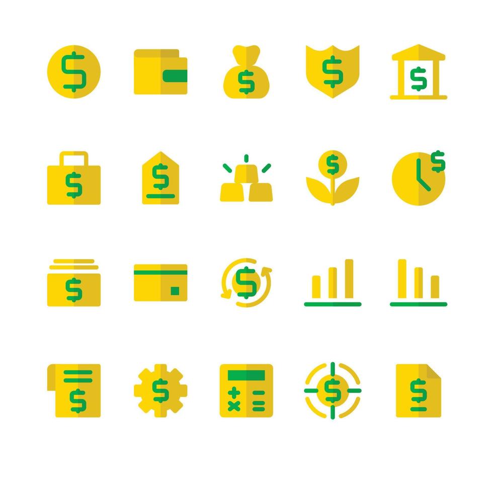 this is a collection of financial icons vector