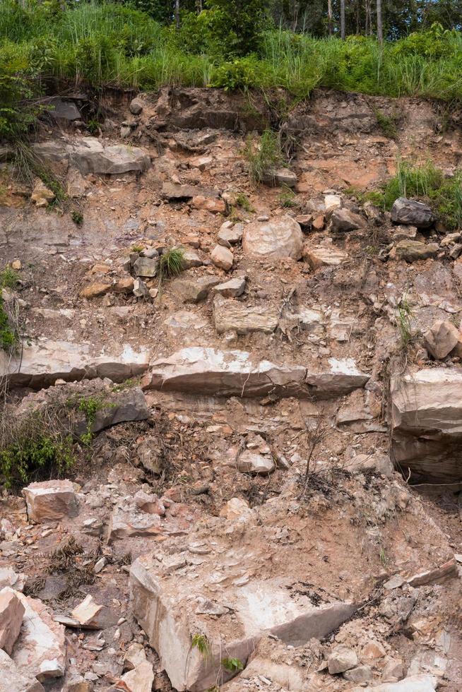 Large rock cliff eroded. photo