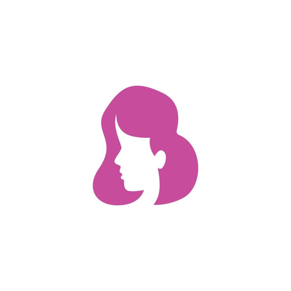 woman negative space logo vector