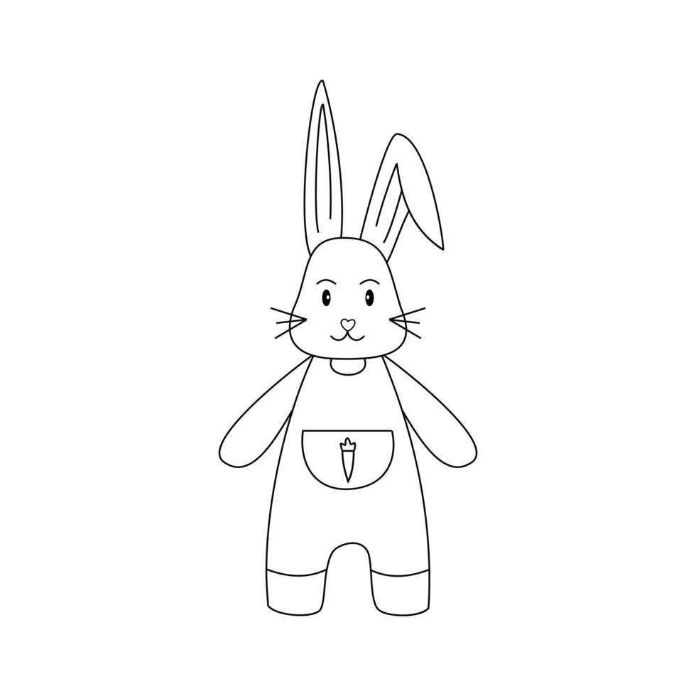 Rabbit Outline Illustration vector