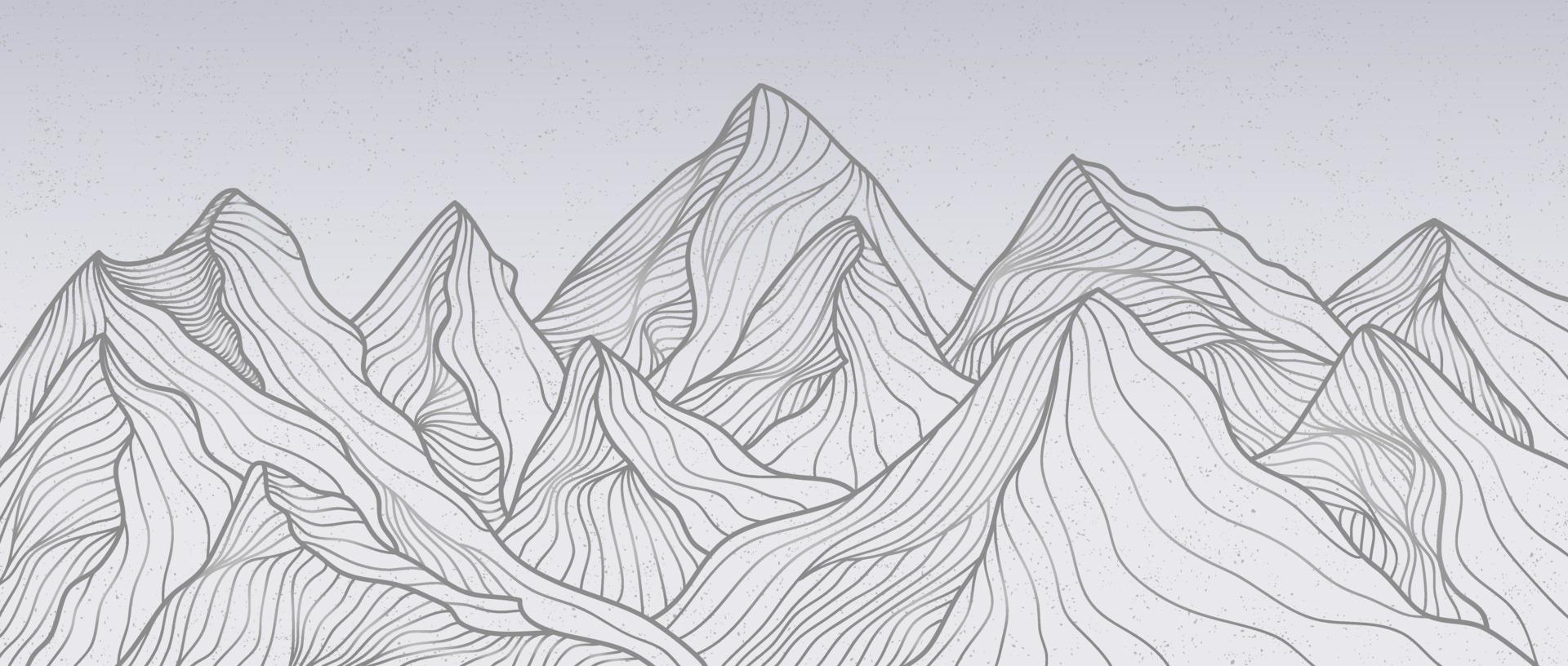 mountain line art print. Abstract mountain contemporary aesthetic backgrounds landscapes. vector illustrations
