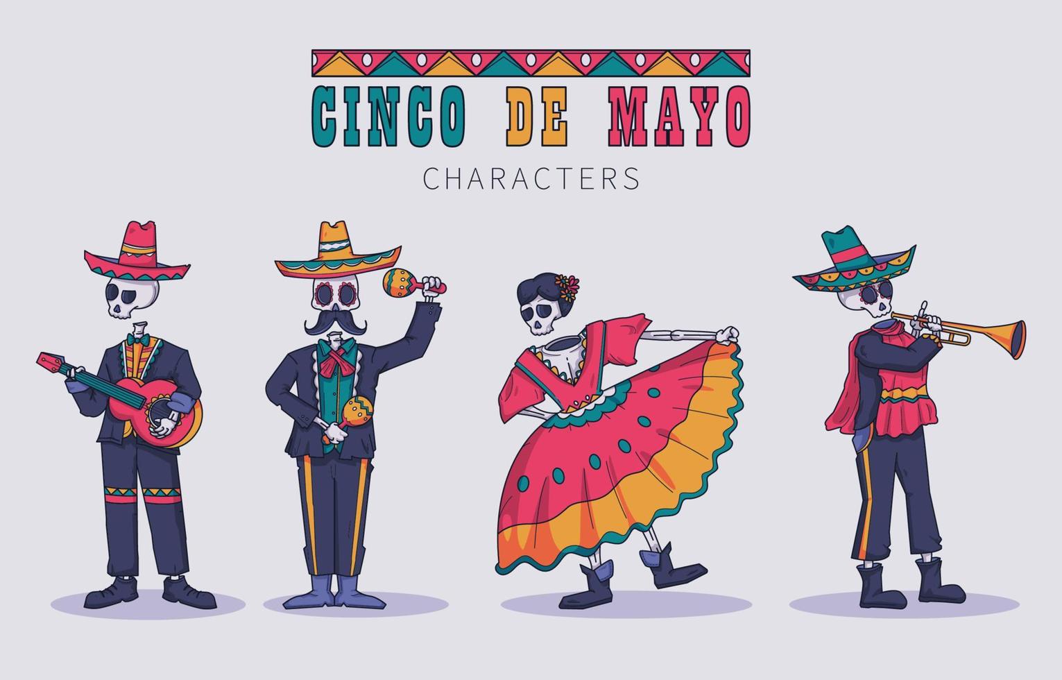 Cinco de Mayo Character Collection vector