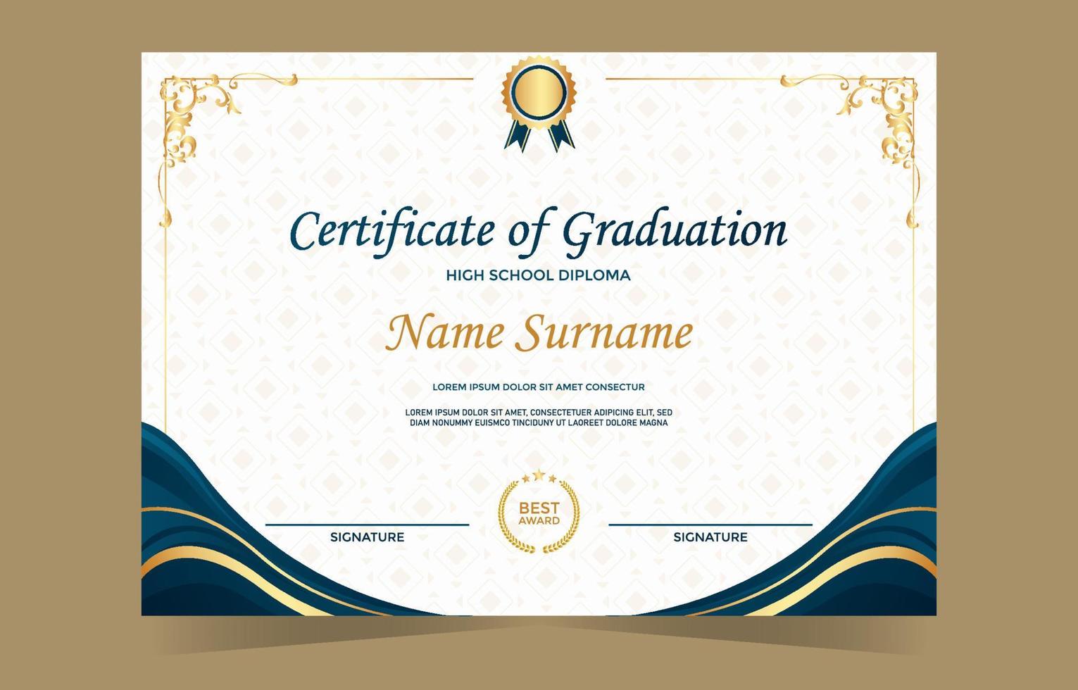 Certificate of Graduation Template vector