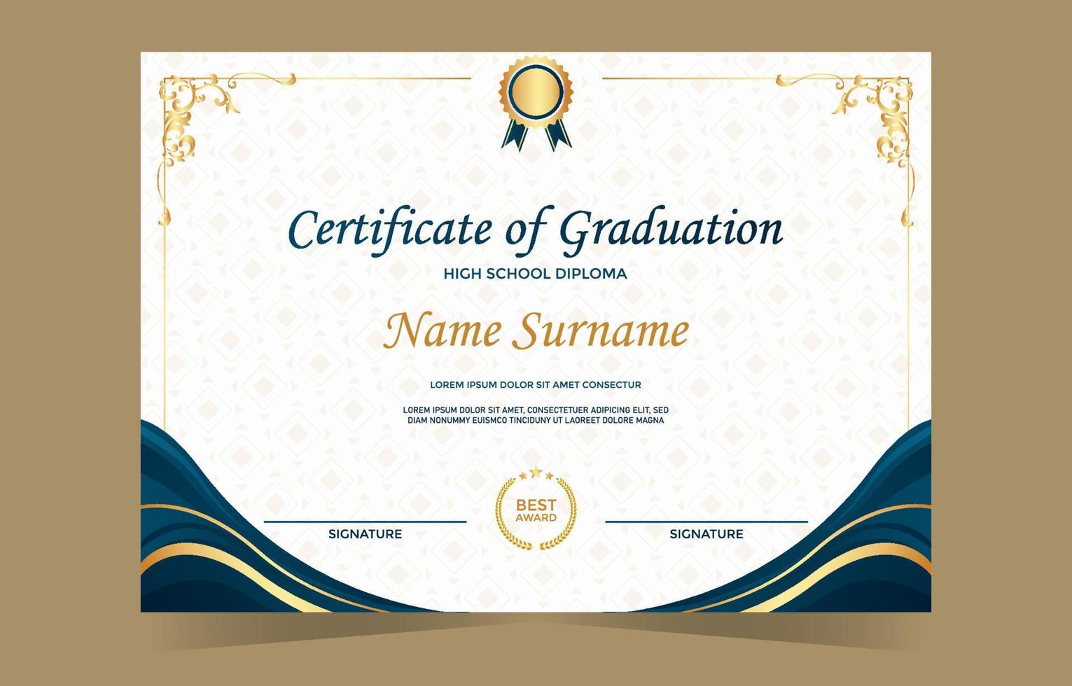 Certificate of Graduation Template vector