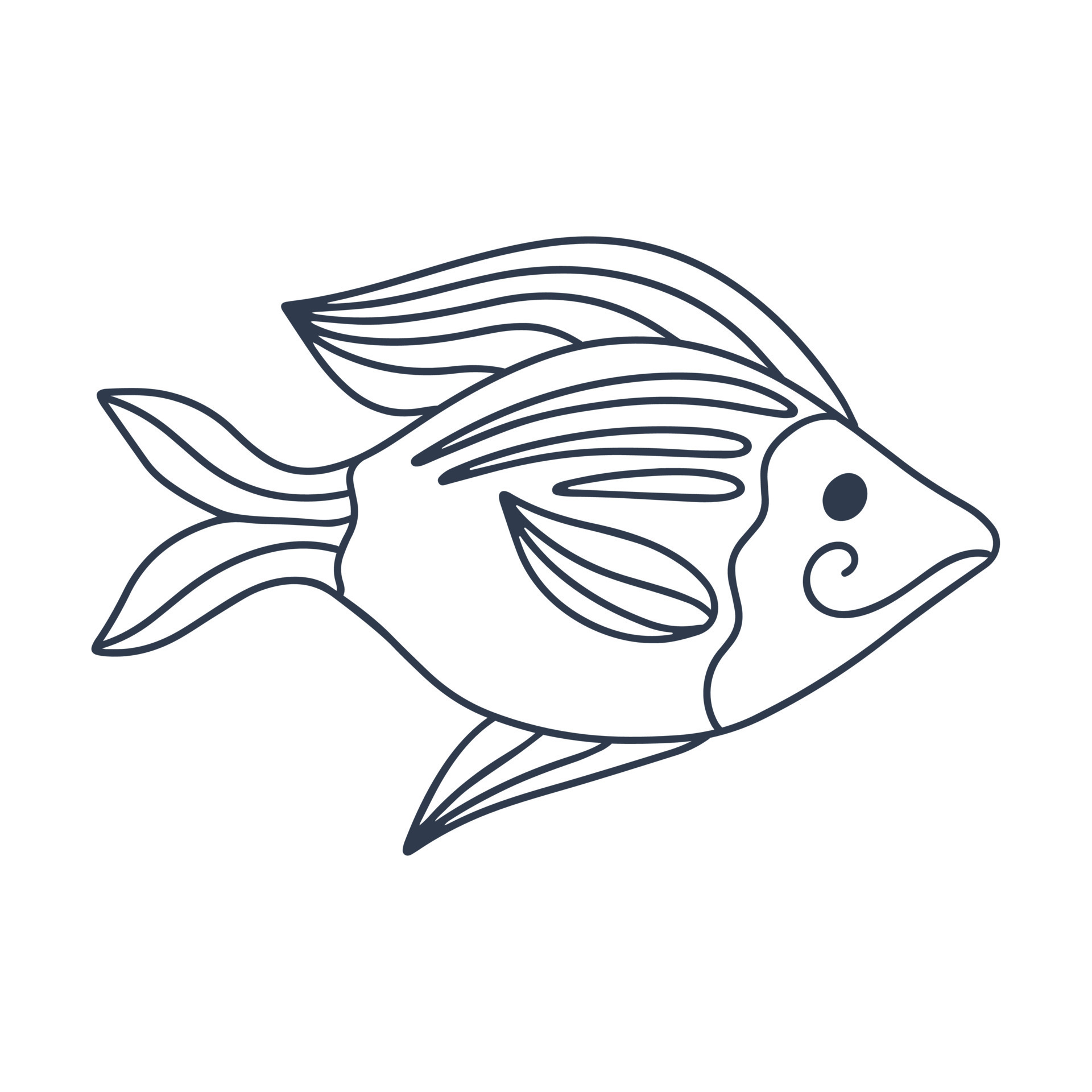 outline drawings of fish