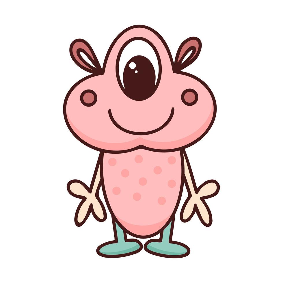 Funny good-natured monster doodle style vector