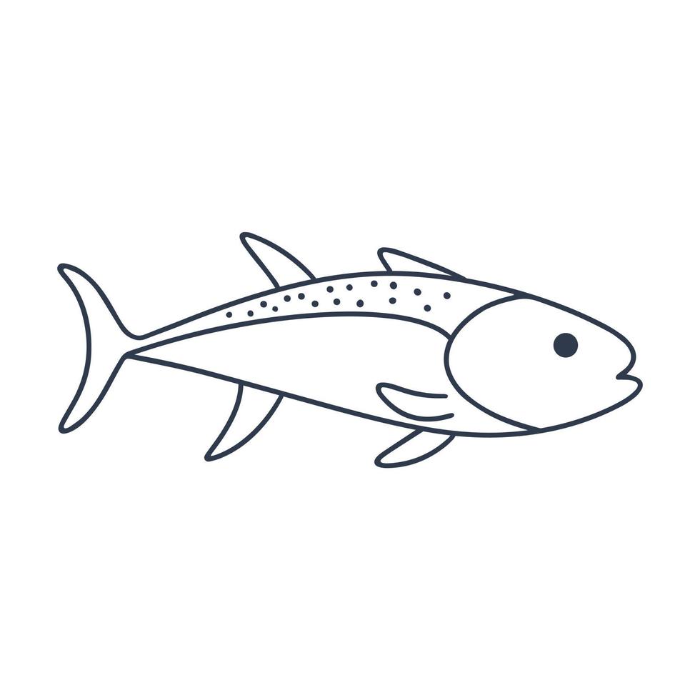 silueta de pez ilustración vectorial aislada vector
