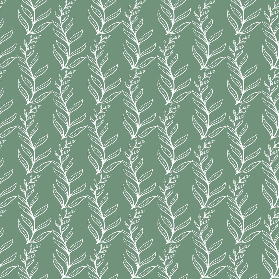 Herbs and herbages hand engraved seamless pattern vector