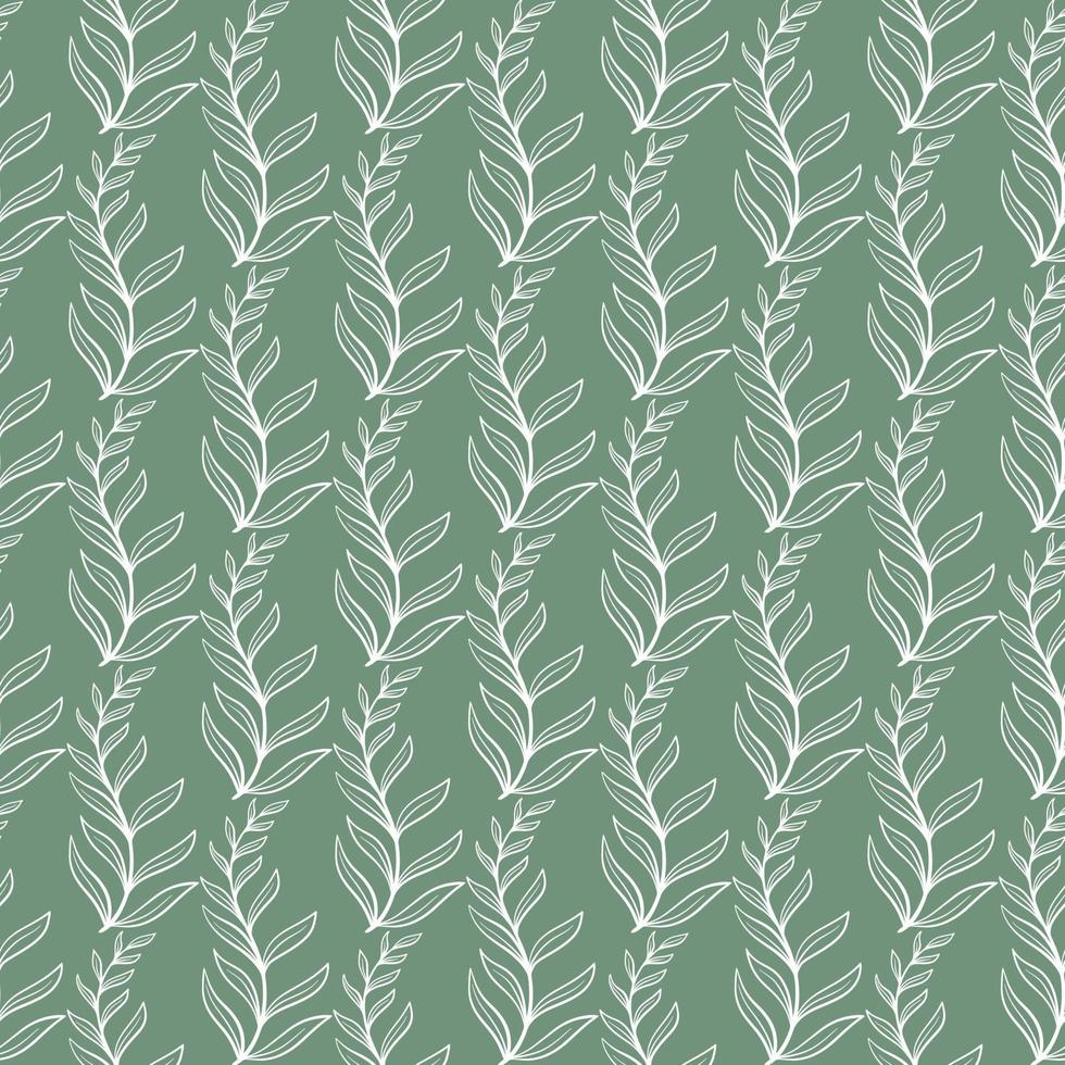 Herbs and herbages hand engraved seamless pattern vector