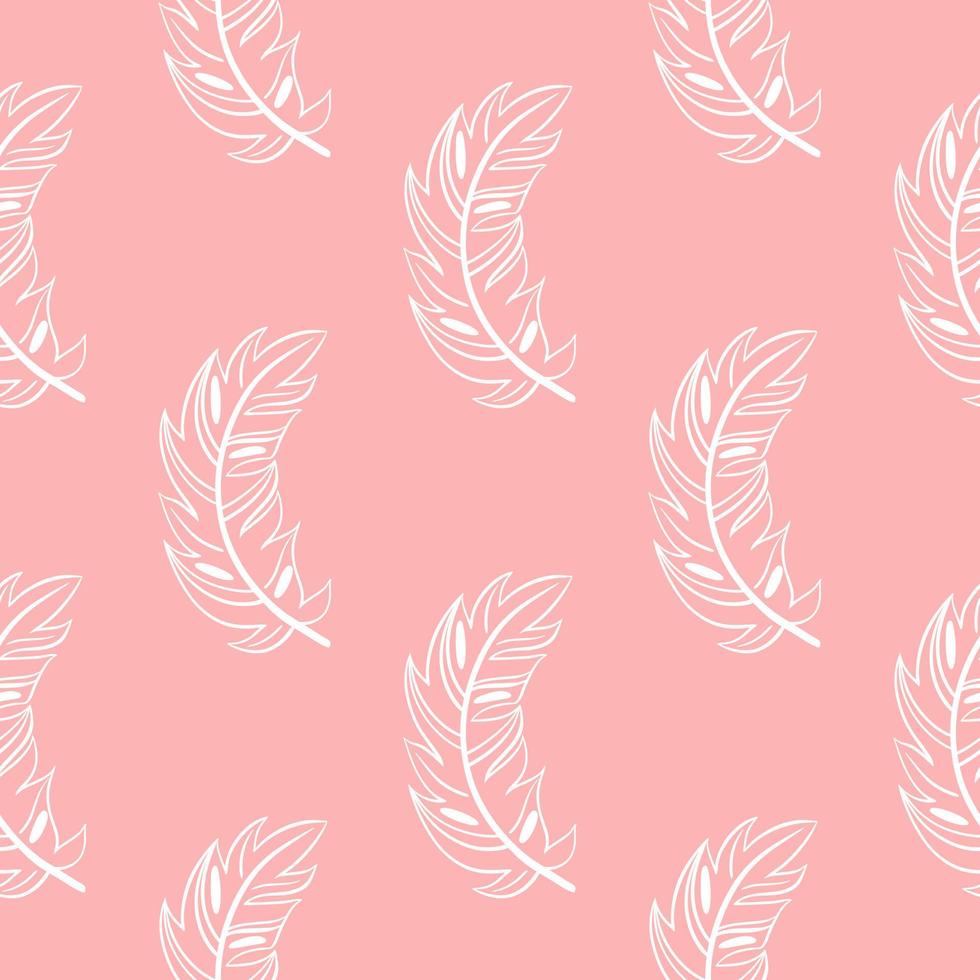 Feathers vintage seamless pattern vector