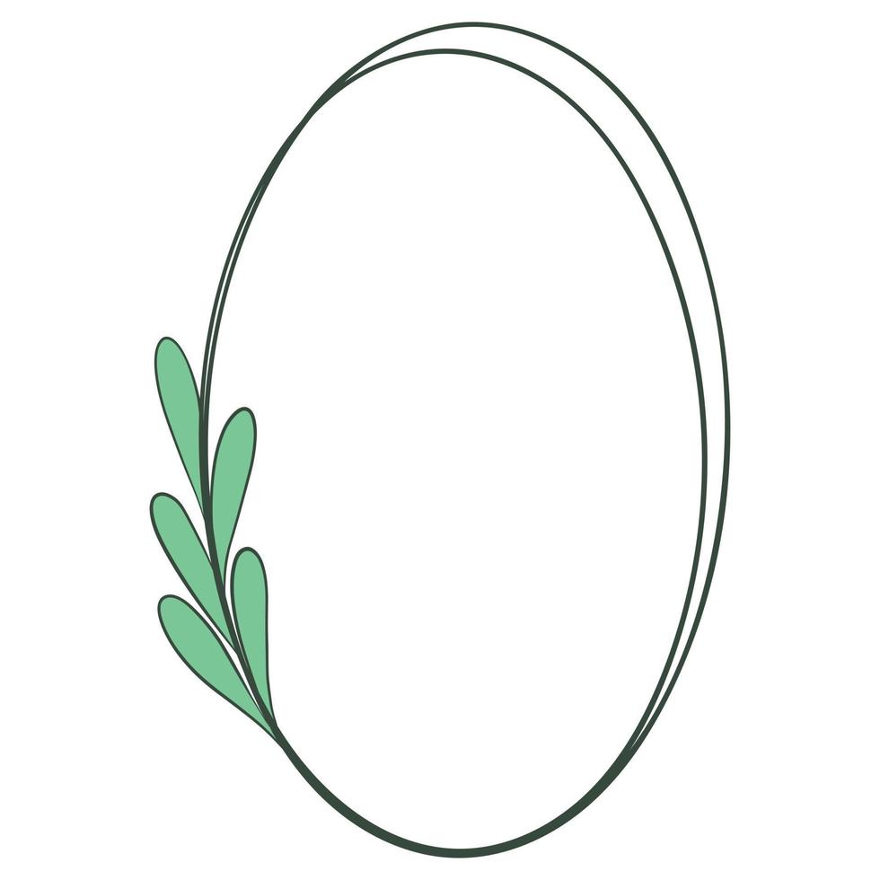Botanical oval frame vector illustration