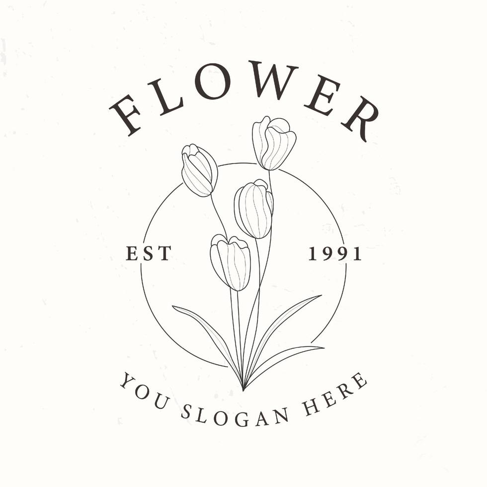 Flower tulip logo design template collection vector