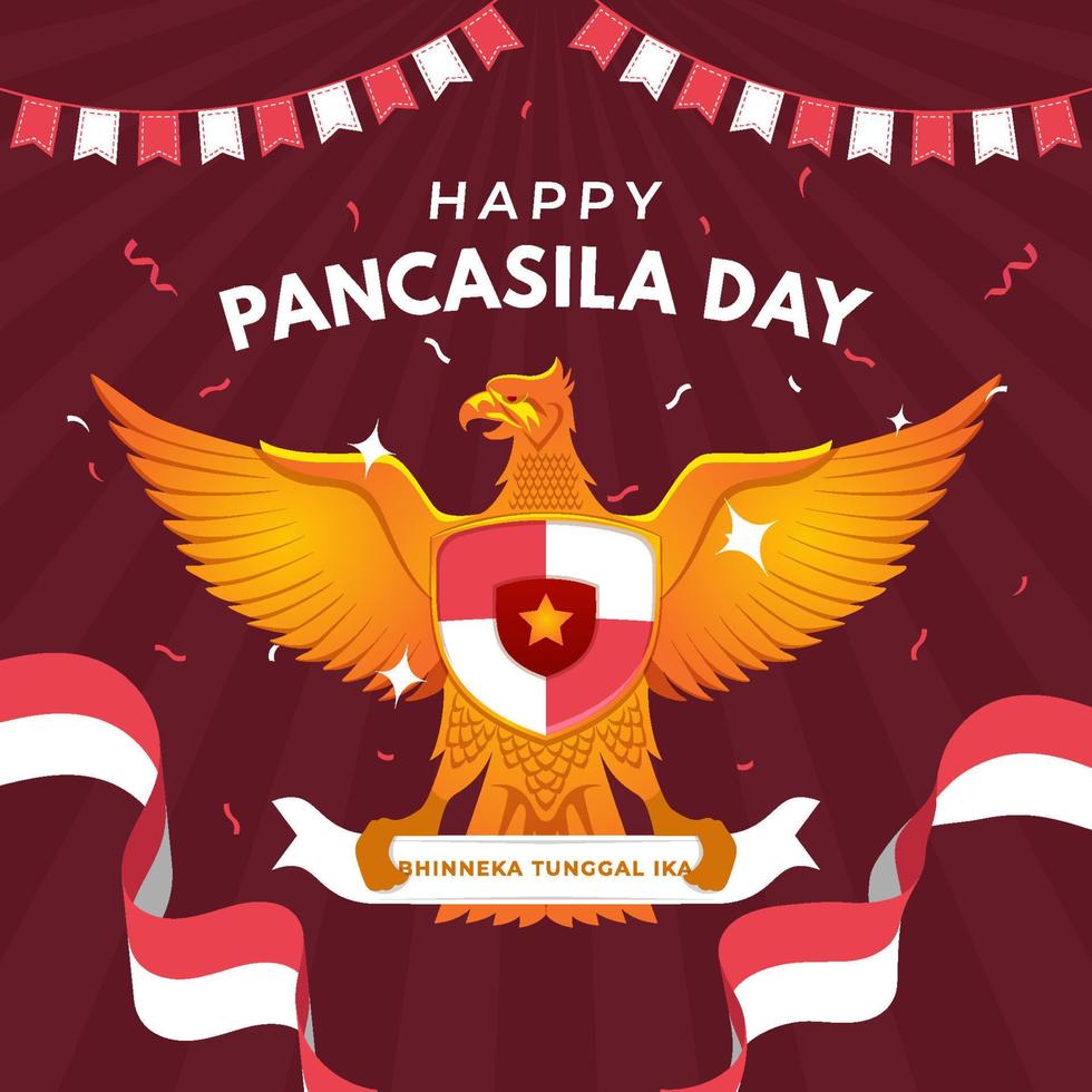 Happy Pancasila Day Festivity vector