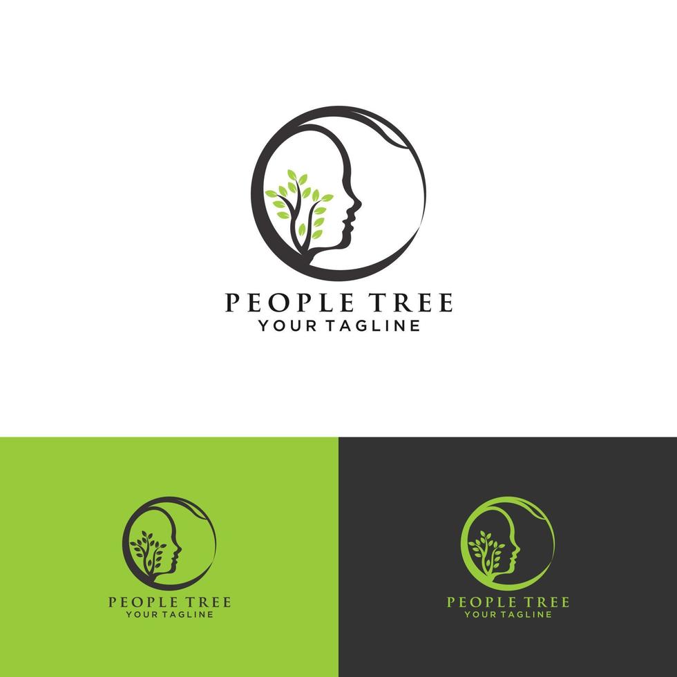 concepto de logo de cerebro de árbol. Mente humana, crecimiento, innovación, pensamiento, símbolo de la ilustración común. vector