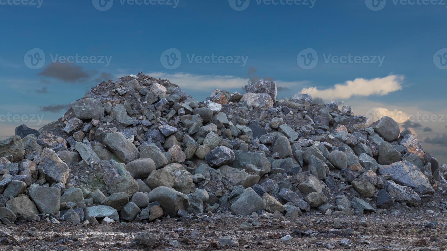View of the granite piles with sky clouds. photo