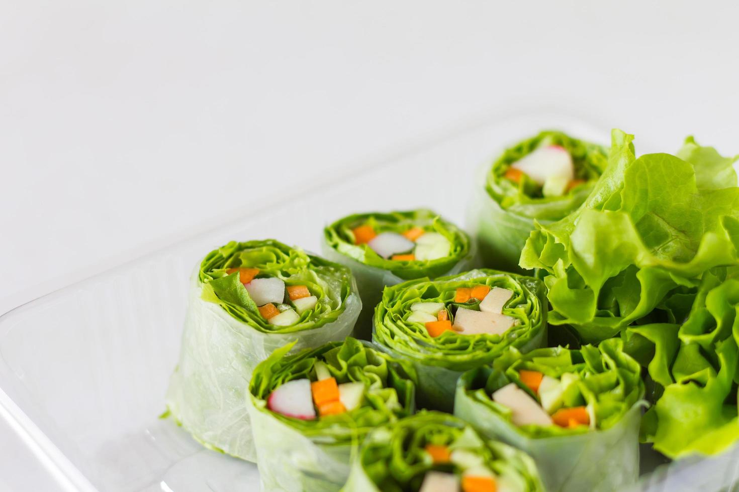 Vegetable salad rolls. photo