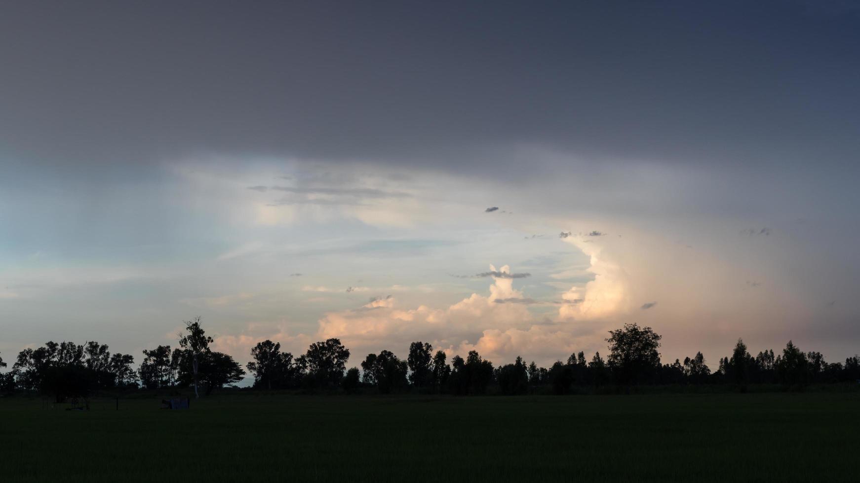 Twilight clouds in the evening in the countryside. photo