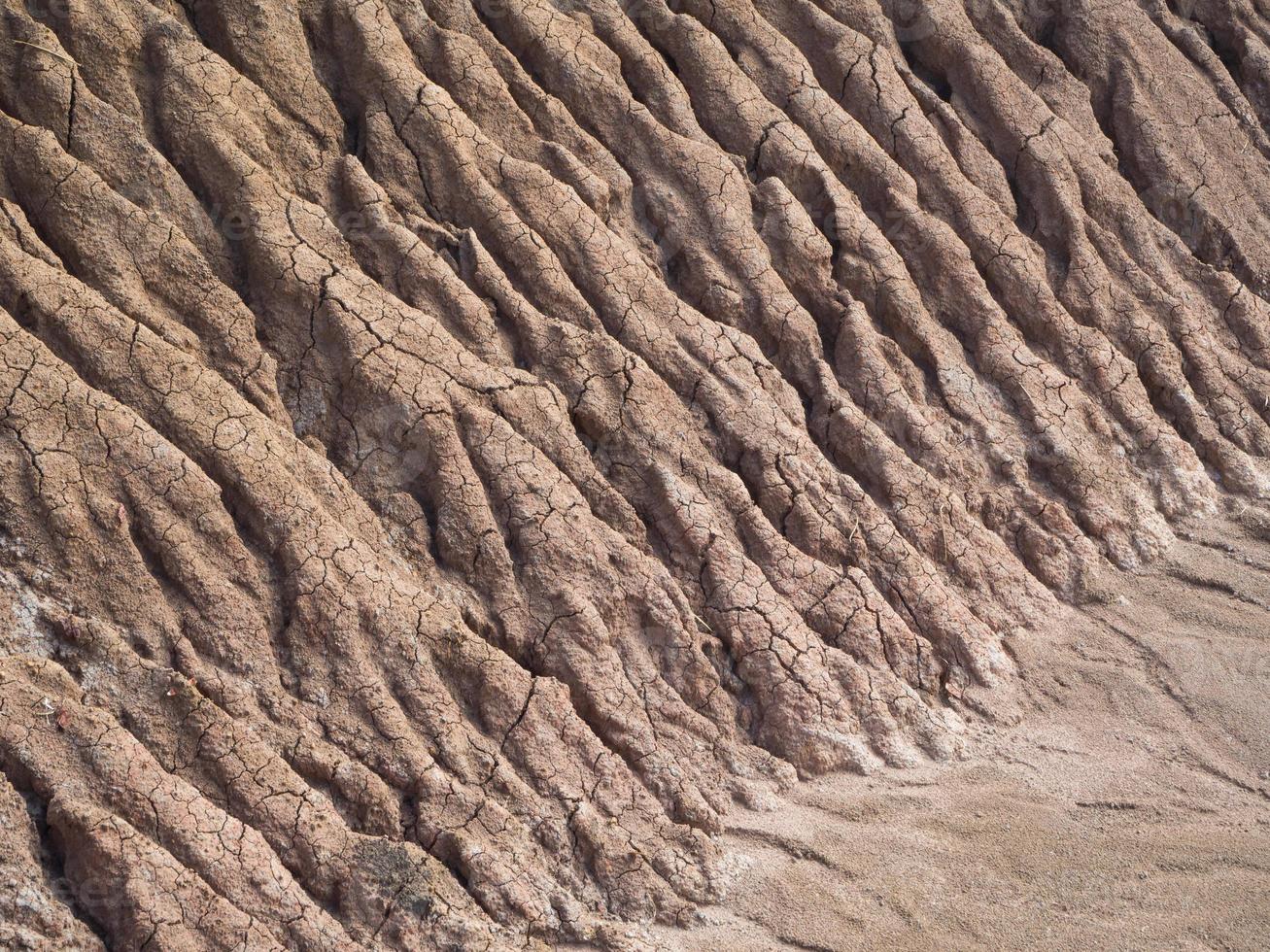 costa de erosión del suelo de fondo. foto