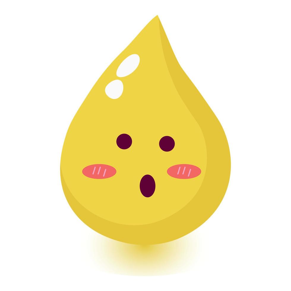 Cute happy smiling urine drop. vector