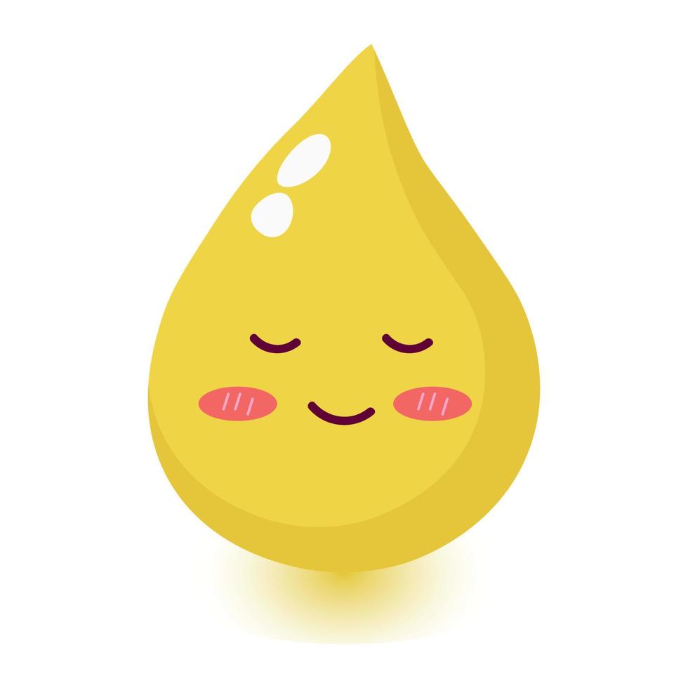 Cute happy smiling urine drop. vector