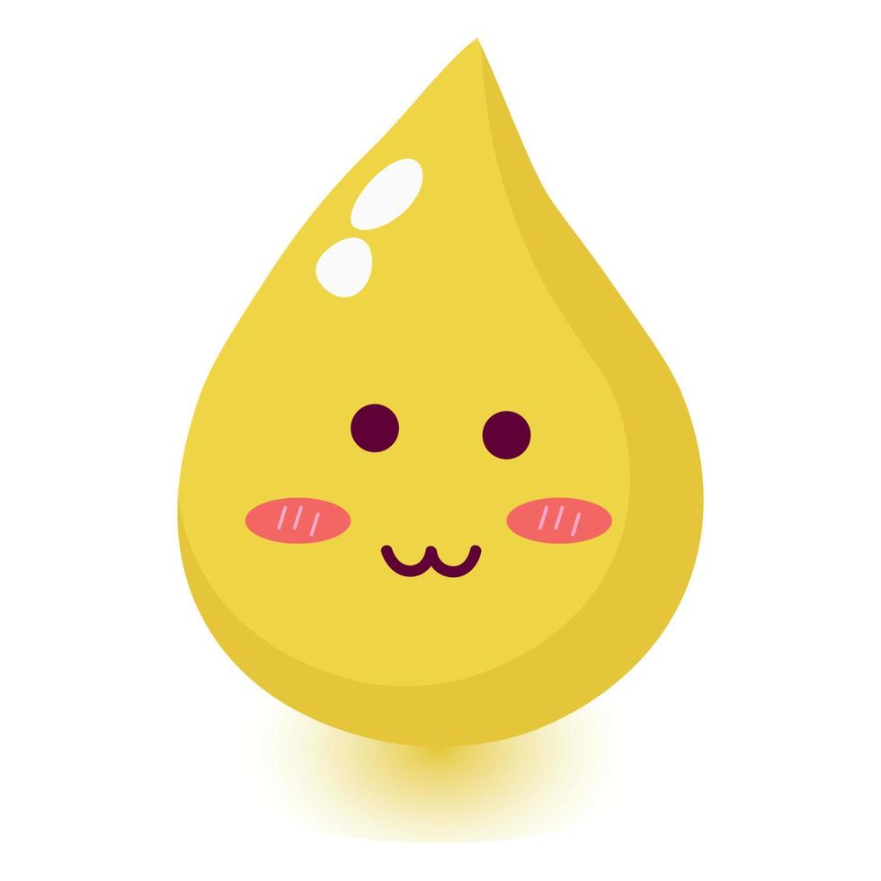 Cute happy smiling urine drop. vector