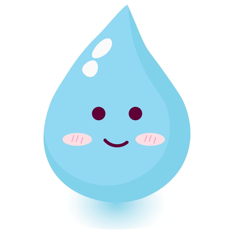 Cute happy smiling water drop. vector