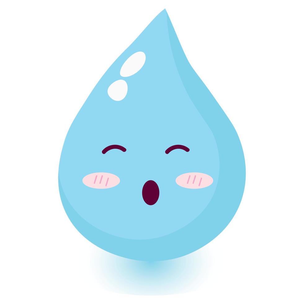 Cute happy smiling water drop. vector