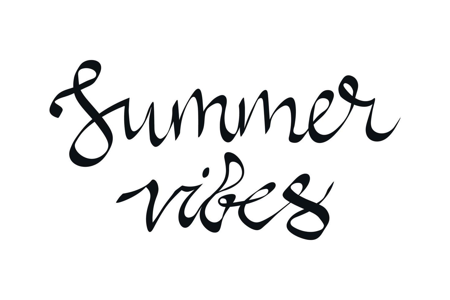 Summer vibes hand written calligraphy vector
