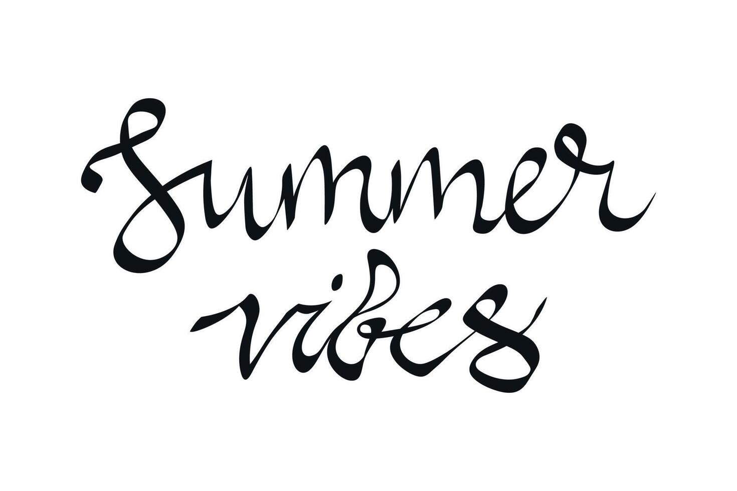 Summer vibes hand written calligraphy vector