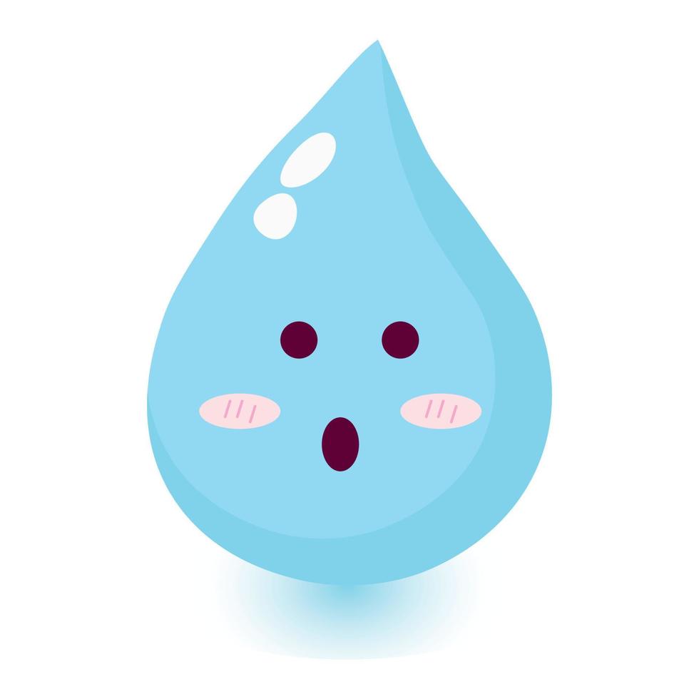 Cute happy smiling water drop. vector