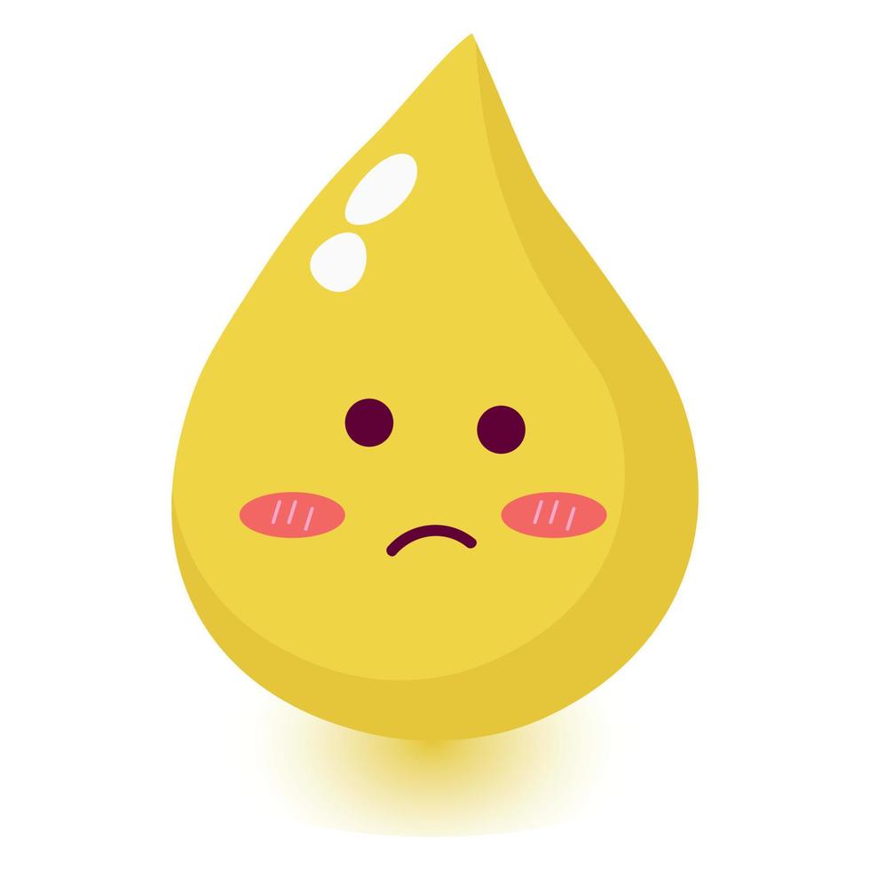 Cute happy smiling urine drop. vector