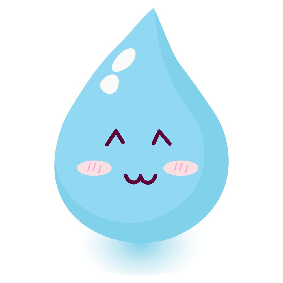 Cute happy smiling water drop. vector