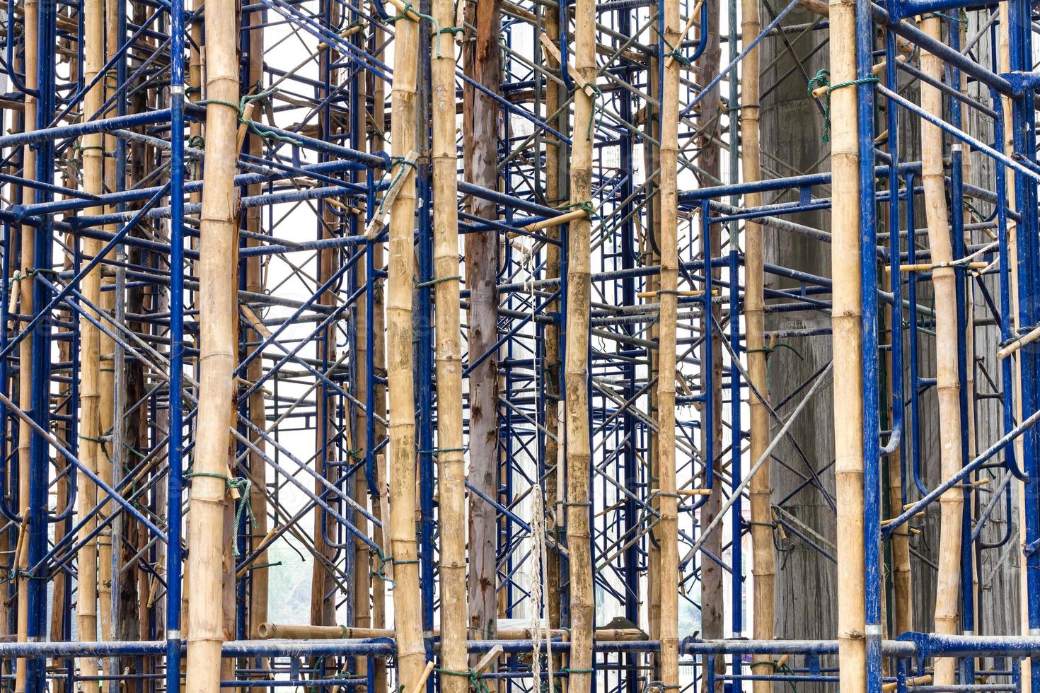 Temporary bracing scaffolding. photo