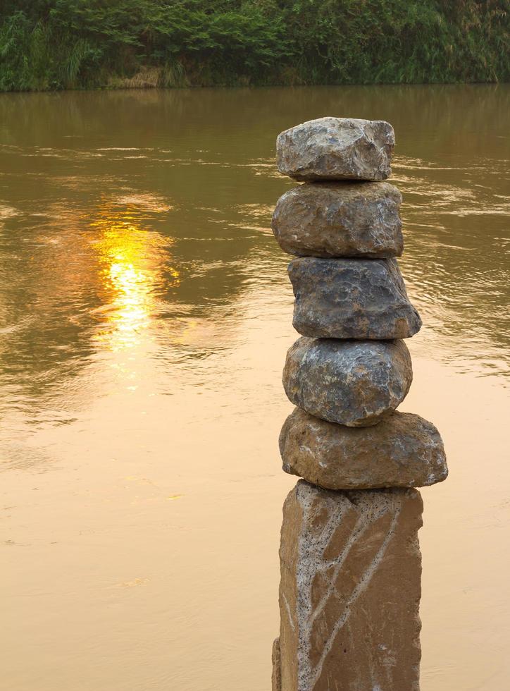 Large rocks stacked. photo