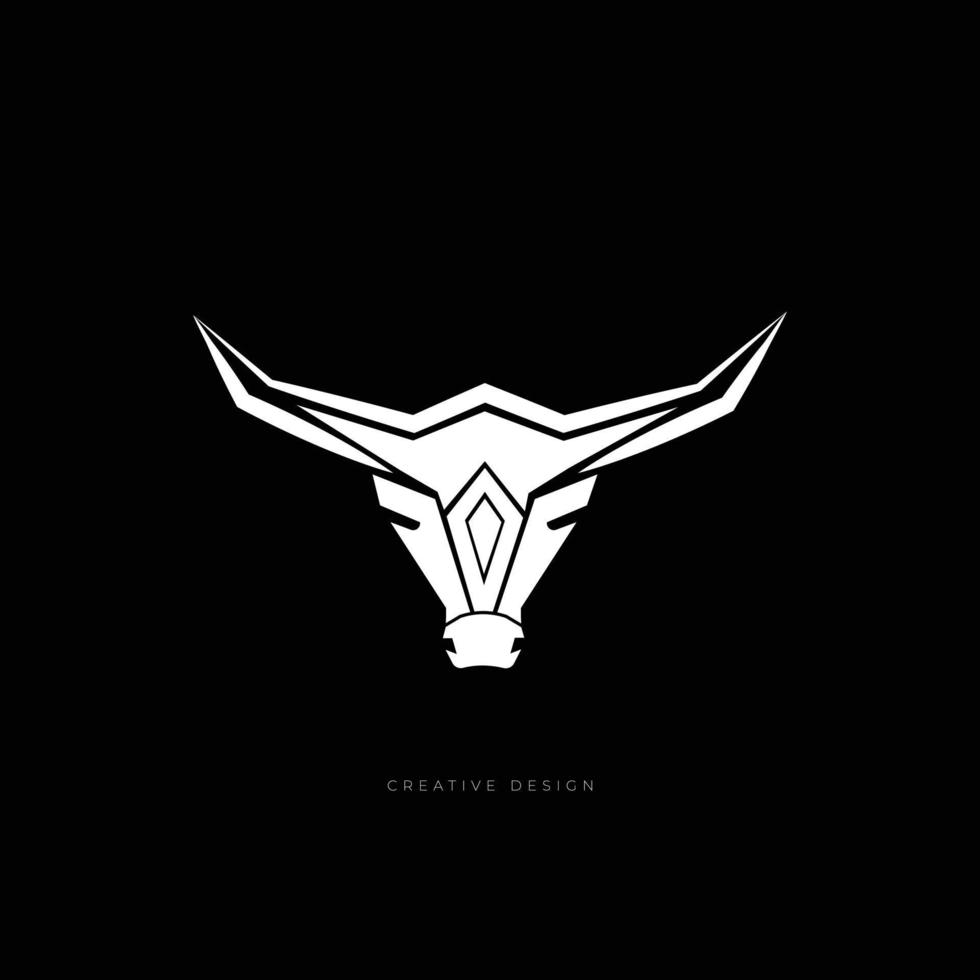logotipo de diseño de marca de cabeza de toro vector