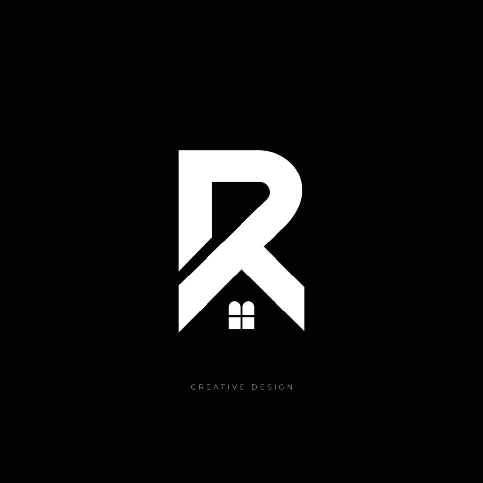 Real estate R letter branding vector